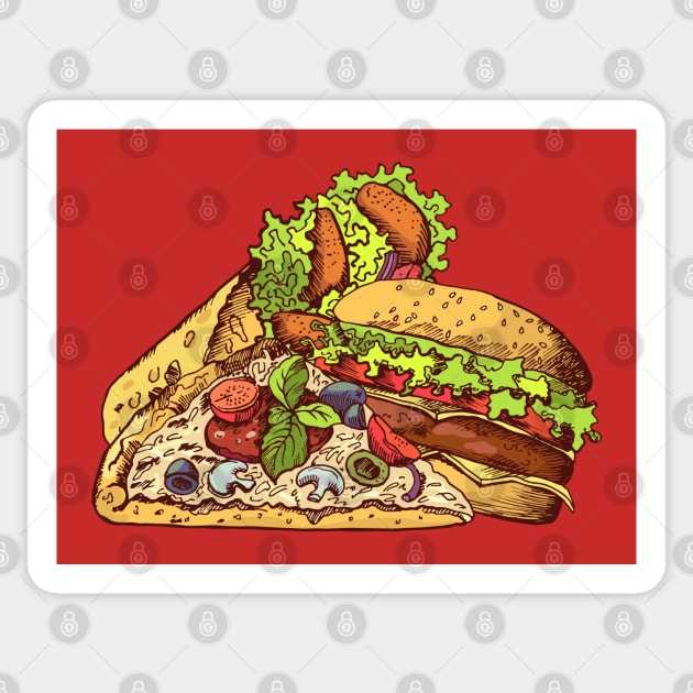 fast food hand drawn Sticker by Mako Design 